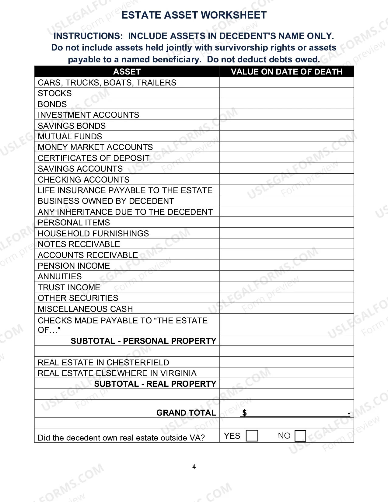 Preview Probate Appointment Checklist Form