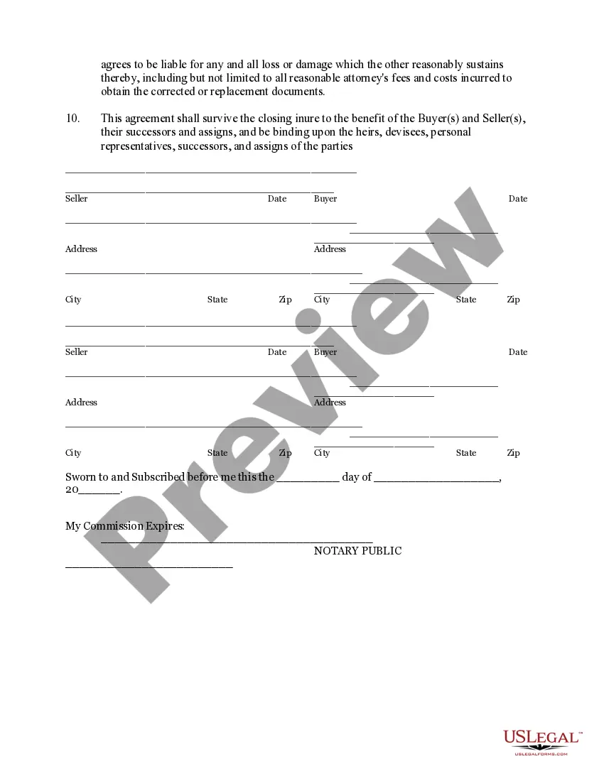 Preview Correction Statement and Agreement