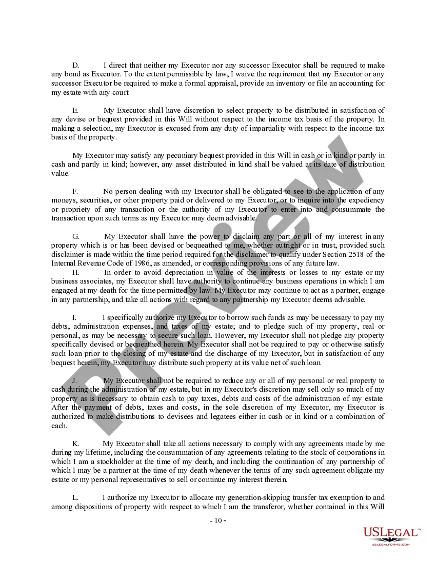 Preview Complex Will with Credit Shelter Marital Trust for Large Estates