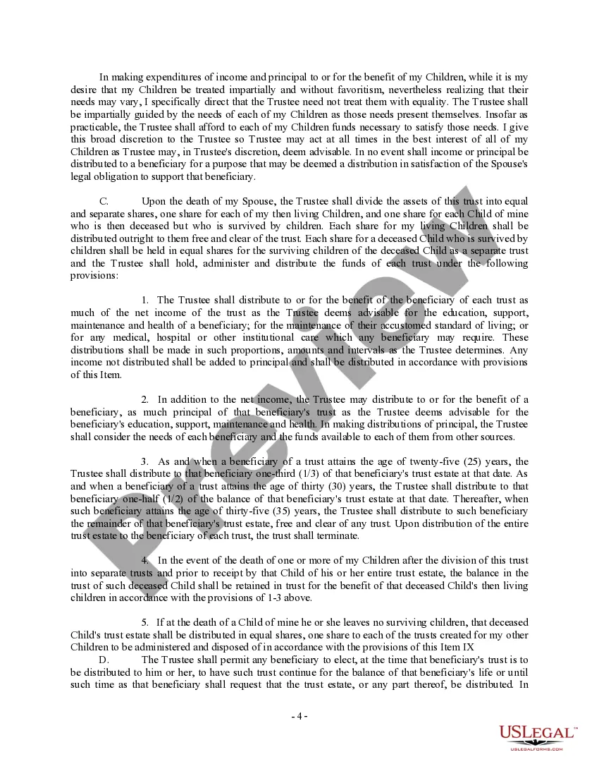 Preview Complex Will with Credit Shelter Marital Trust for Large Estates