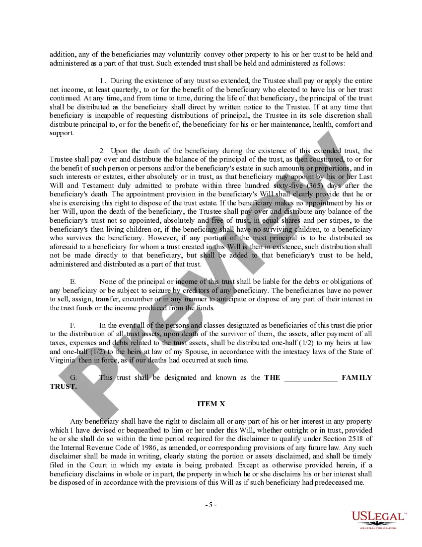 Preview Complex Will with Credit Shelter Marital Trust for Large Estates