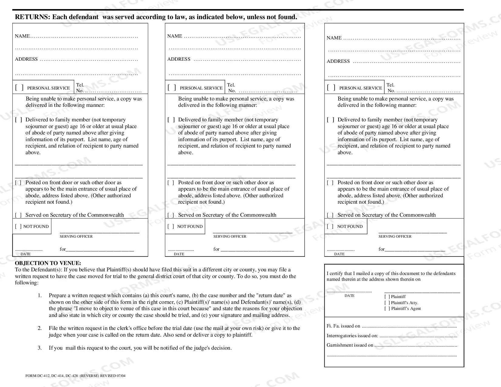 Preview Warrant In Debt