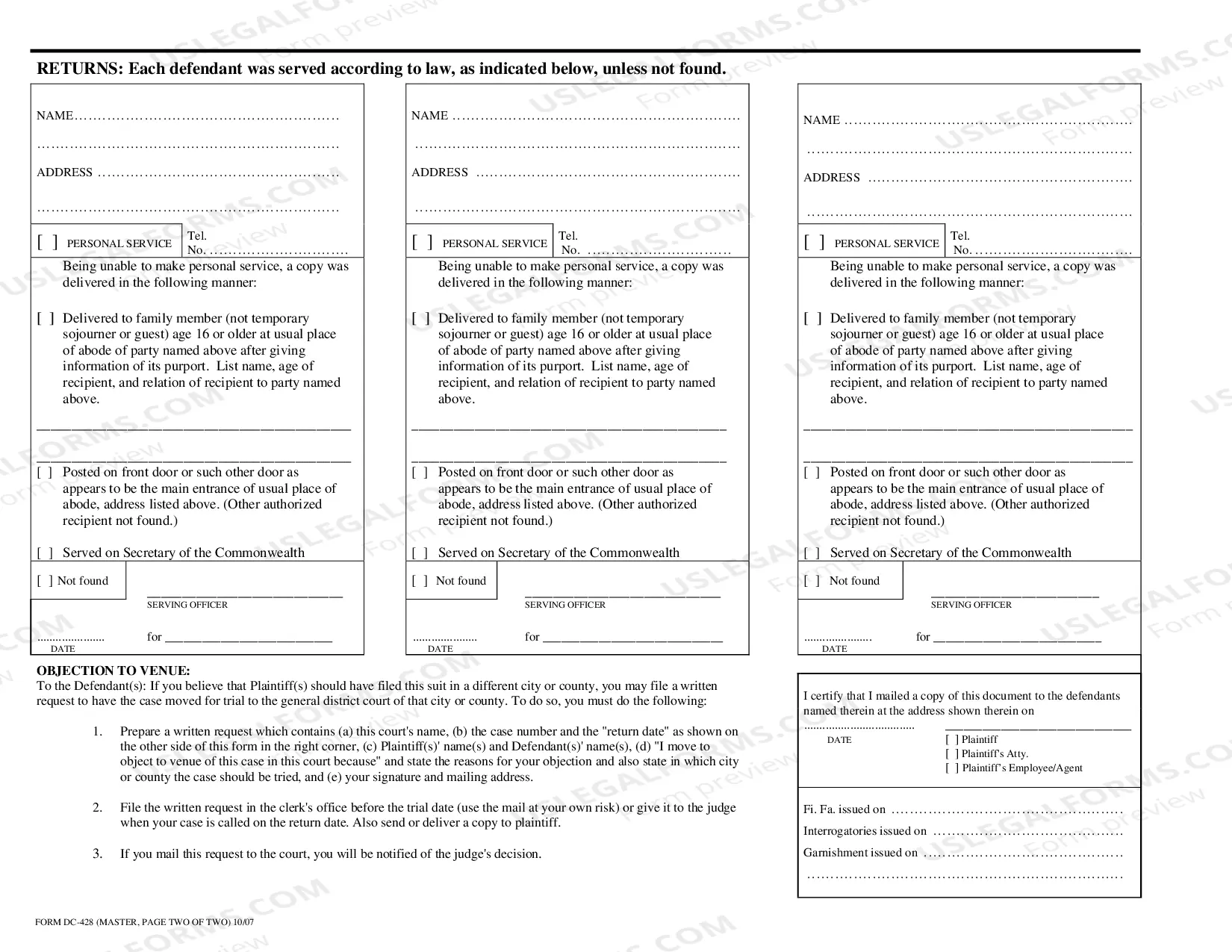 Preview Warrant In Debt Interpleader