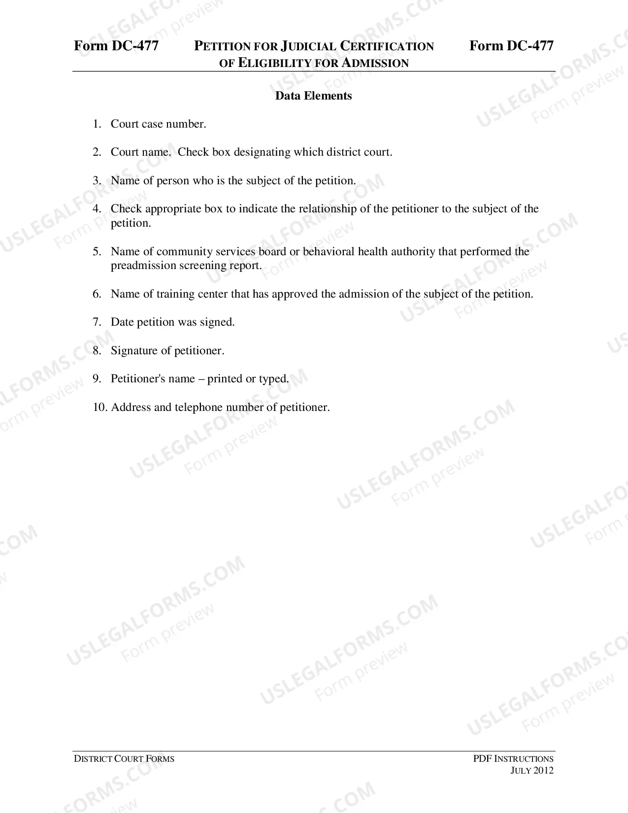Preview Petition For Judicial Certification Of Eligibility For Admission
