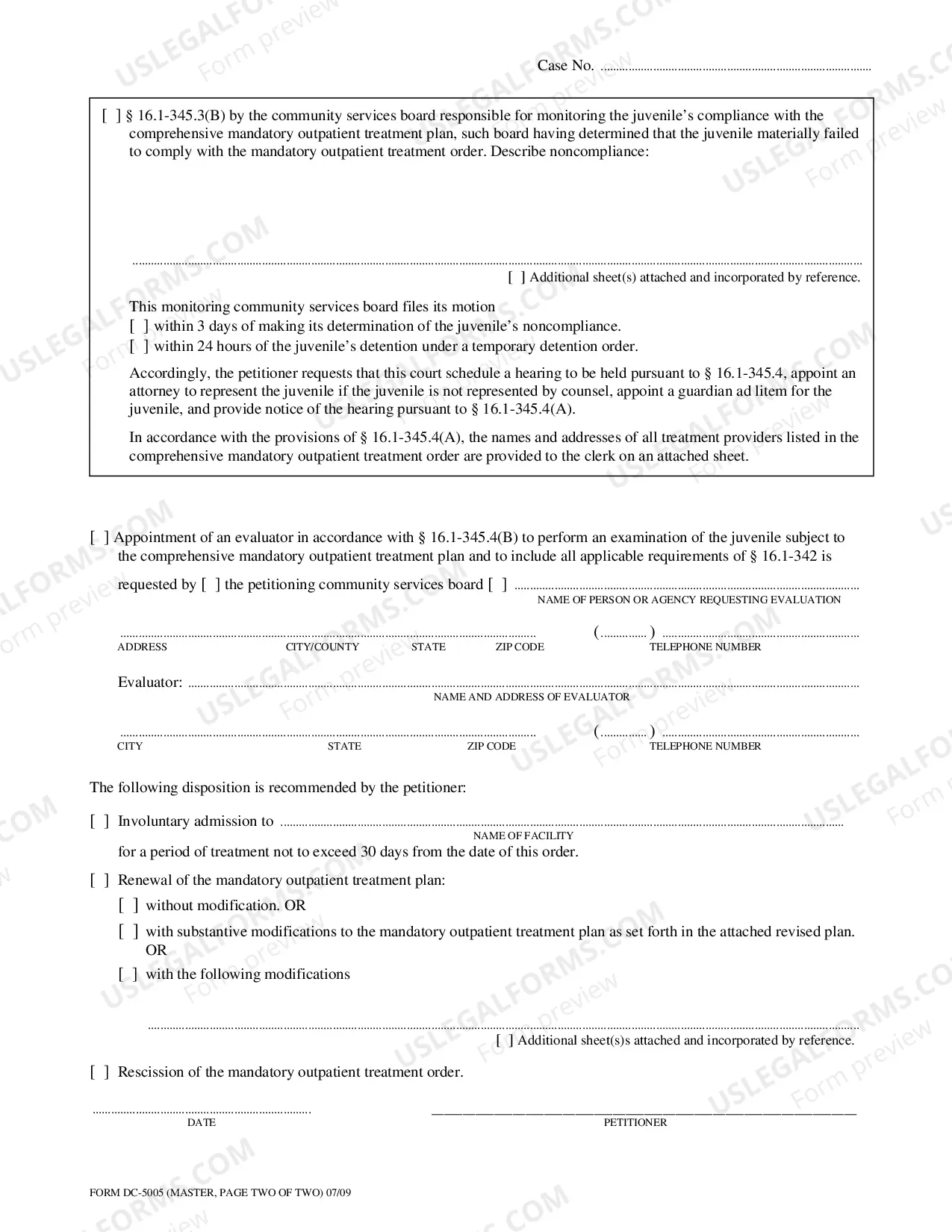 Preview Motion for Review of Order for Mandatory Outpatient Treatment