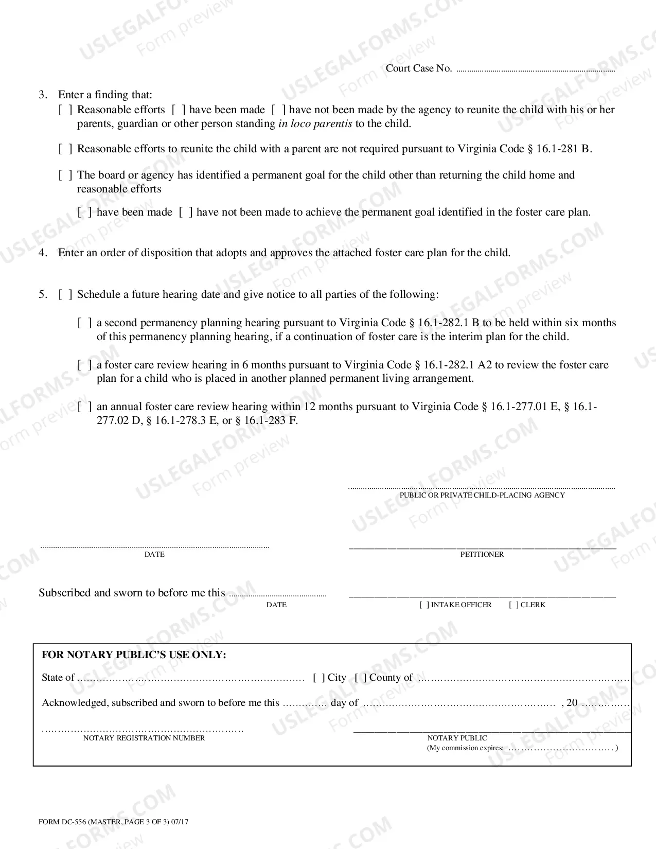 Preview Petition For Permanency Planning Hearing