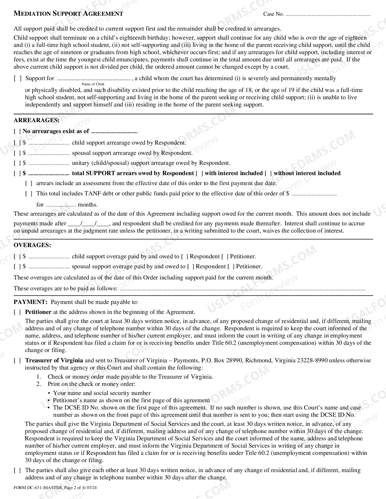 Preview Mediation Support Agreement