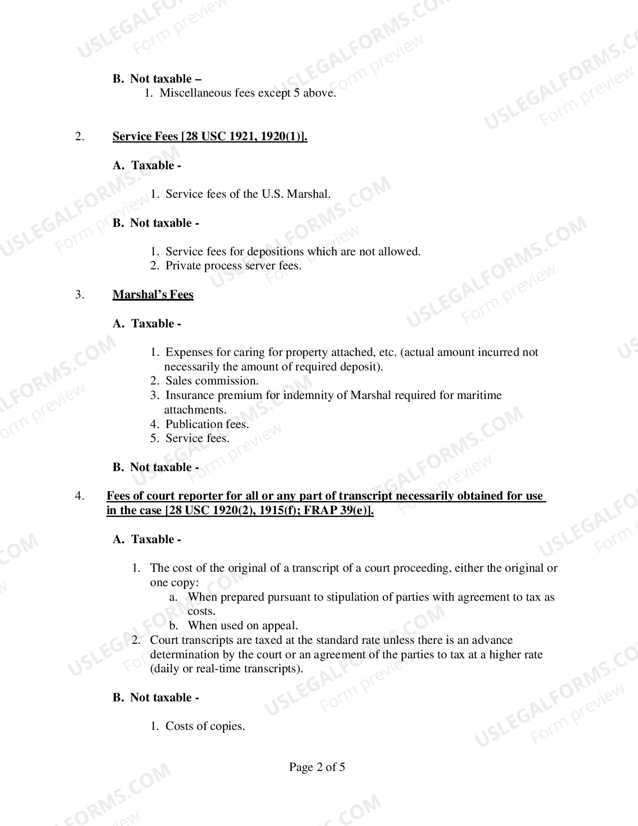 Preview Bill of Costs Guidelines