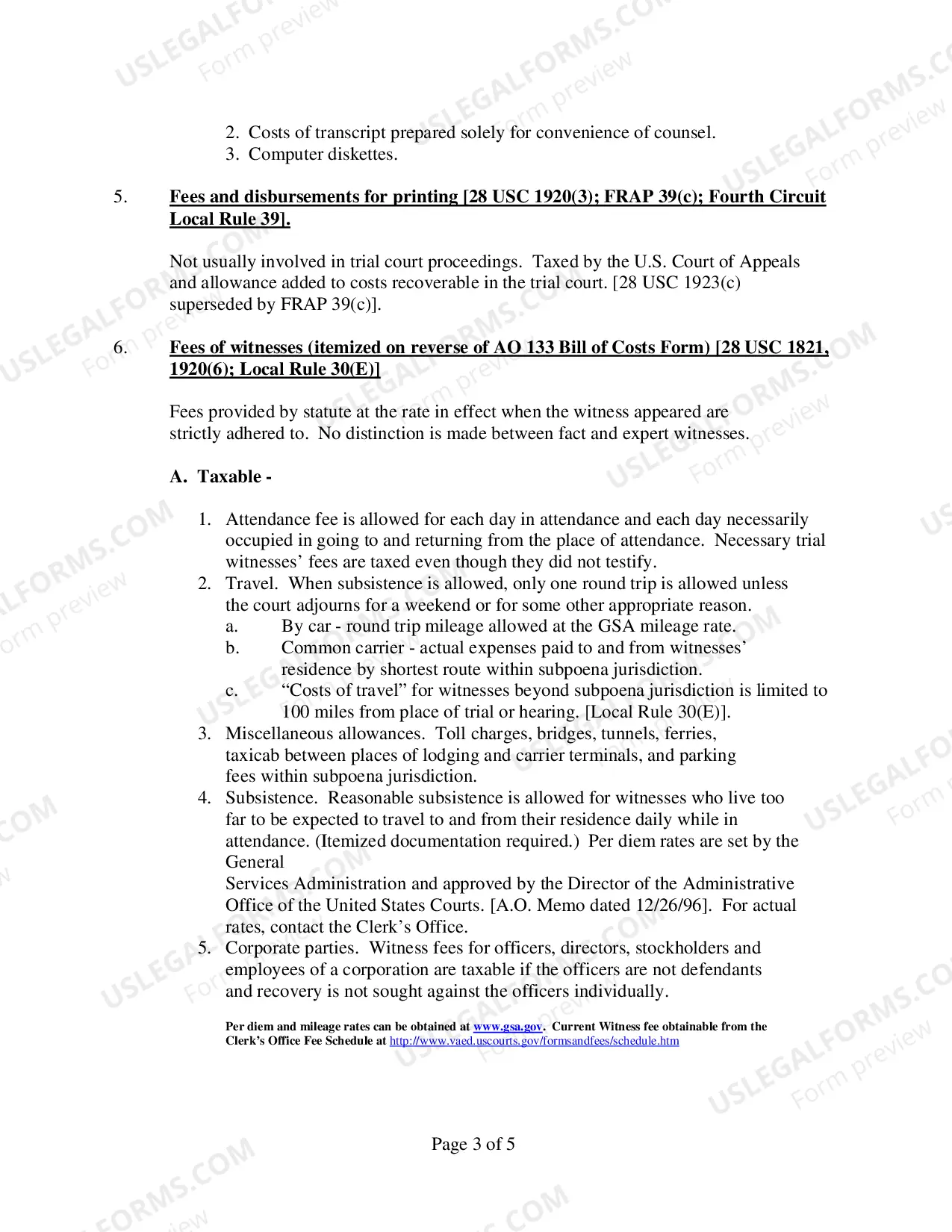 Preview Bill of Costs Guidelines