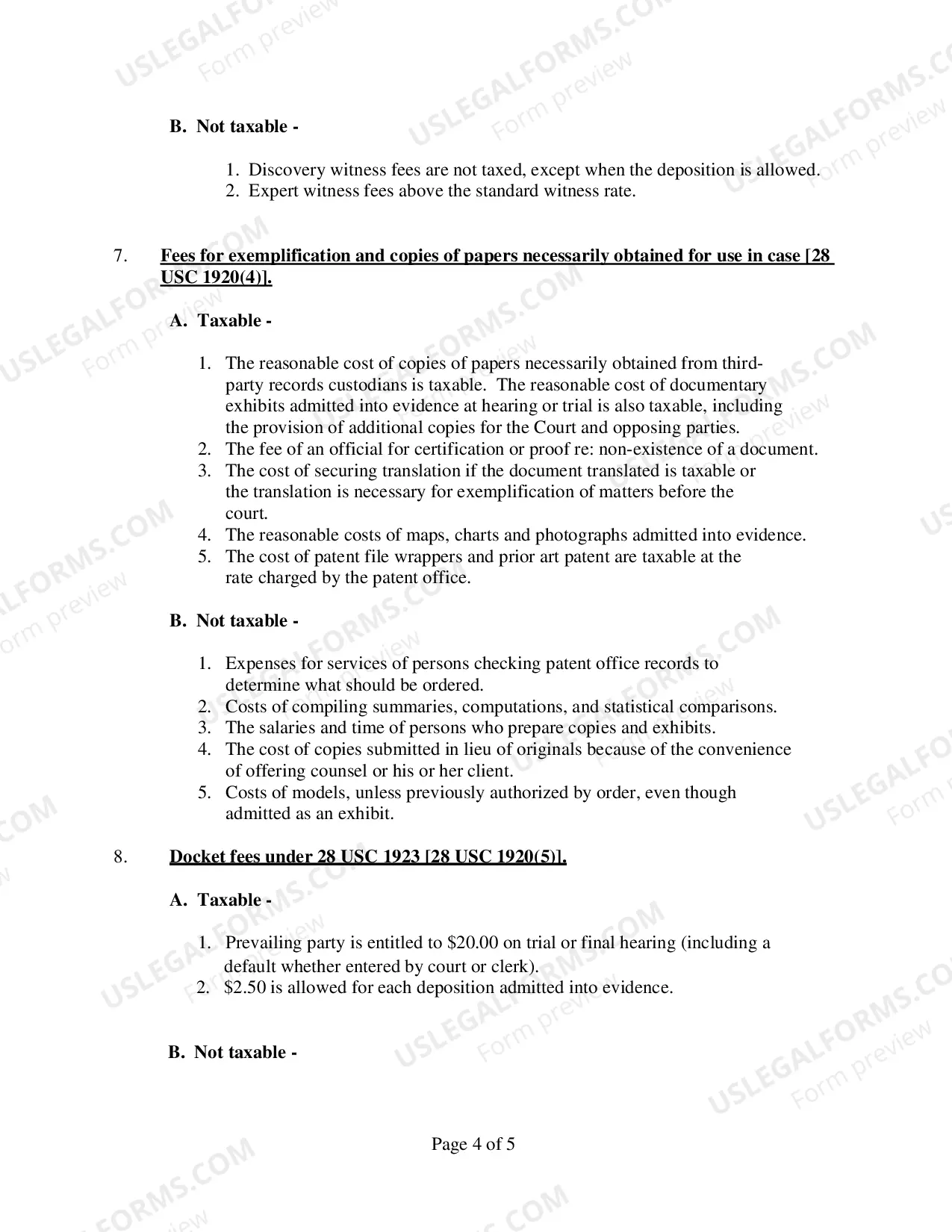 Preview Bill of Costs Guidelines