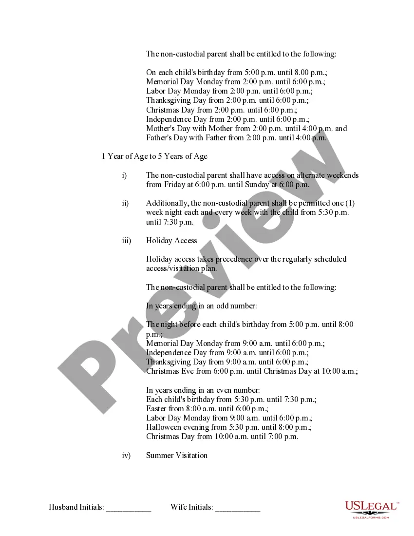 Preview Marital Domestic Separation and Property Settlement Agreement Minor Children no Joint Property or Debts where Divorce Action Filed