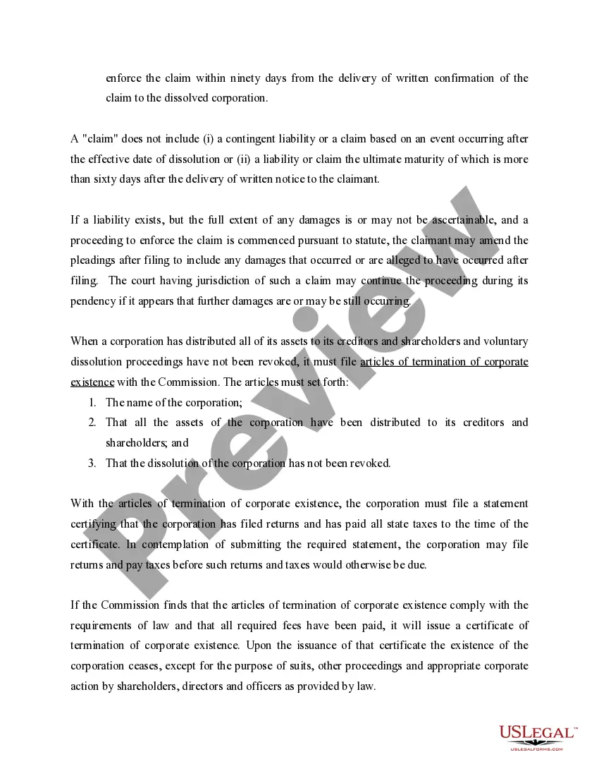 Preview Virginia Dissolution Package to Dissolve Corporation