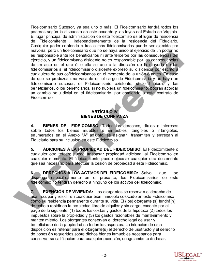 Preview Fideicomiso en vida para esposo y esposa sin hijos