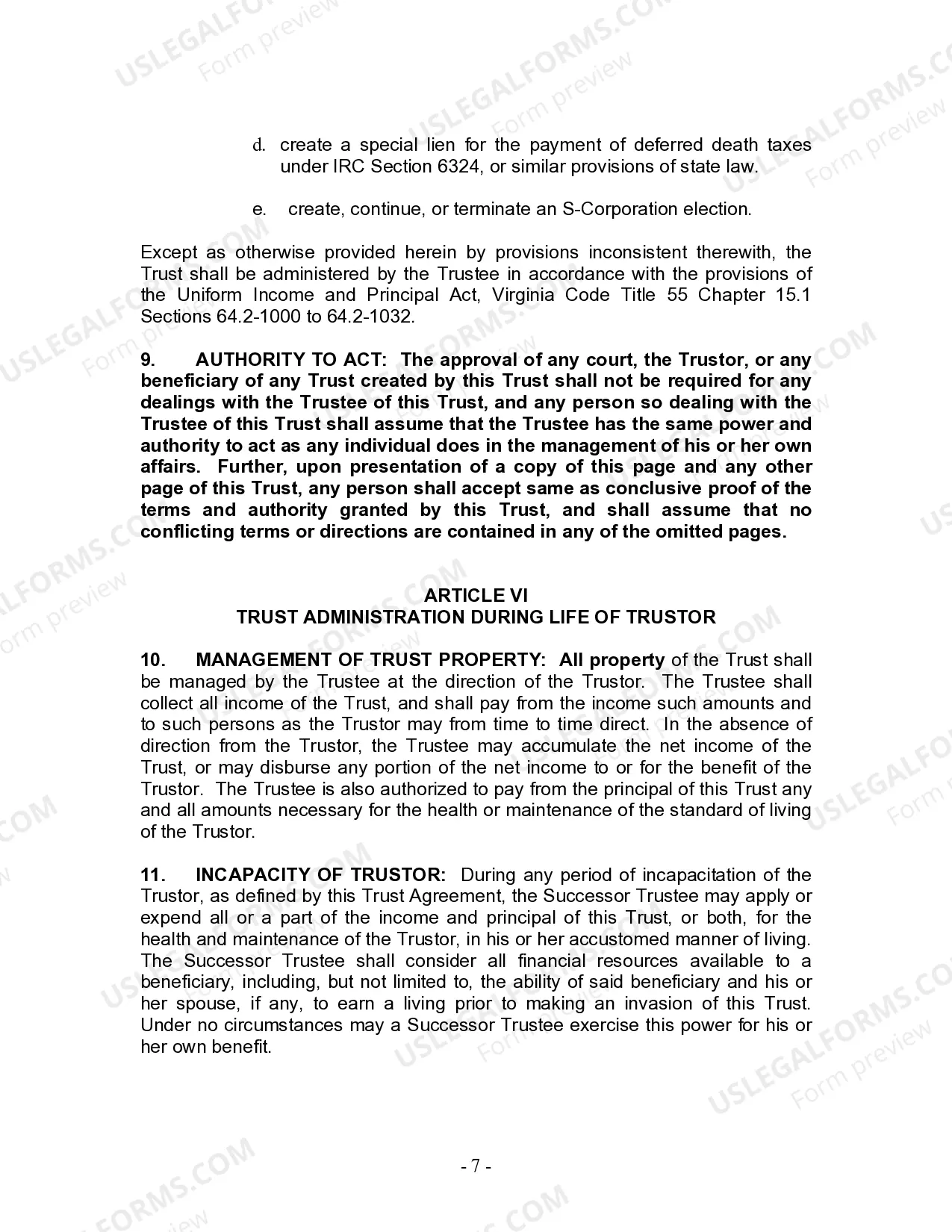 Preview Living Trust for Husband and Wife with No Children