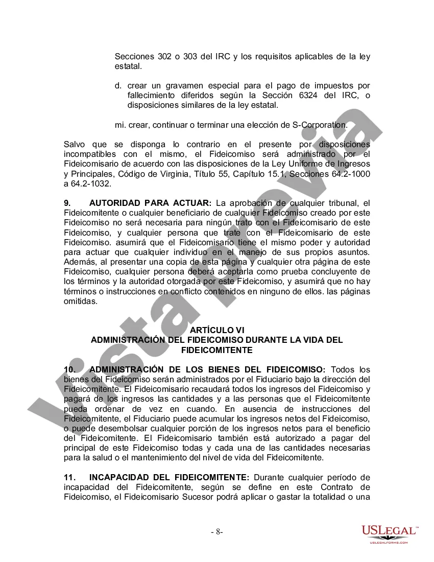 Preview Fideicomiso en vida para esposo y esposa con un hijo