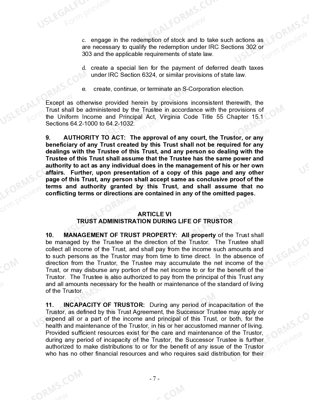 Preview Living Trust for Husband and Wife with One Child