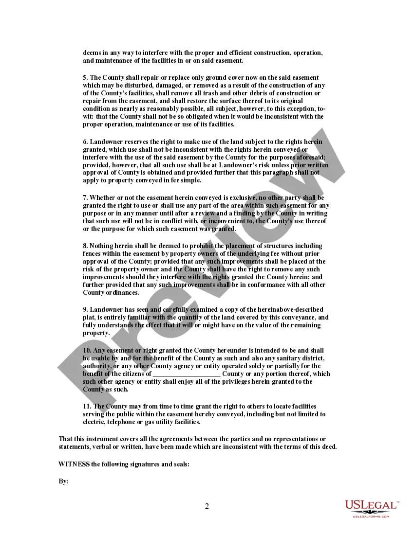 Get Deed of Easement for Drainage Facilities Preview Deed of Easement for Drainage Facilities