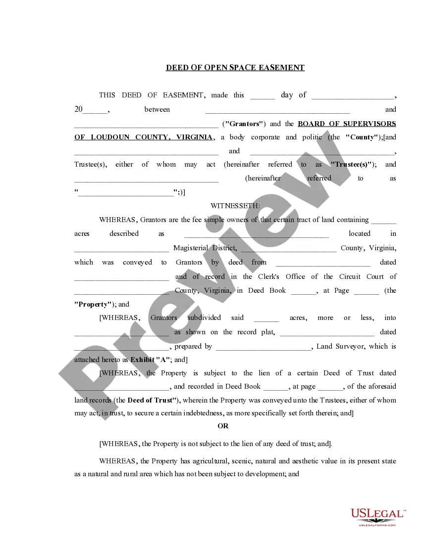 Preview Deed of Open Space Easement