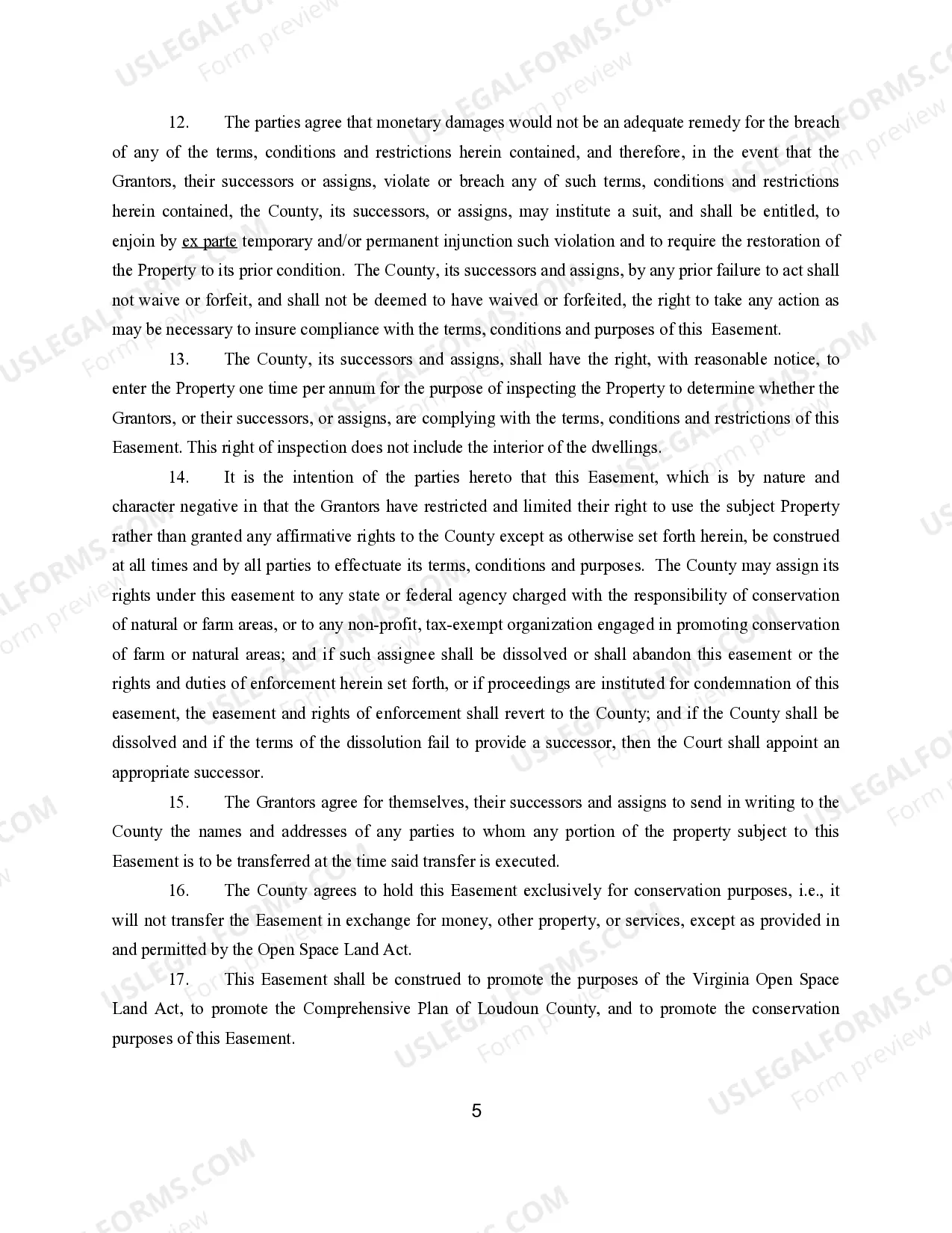 Preview Deed of Open Space Easement