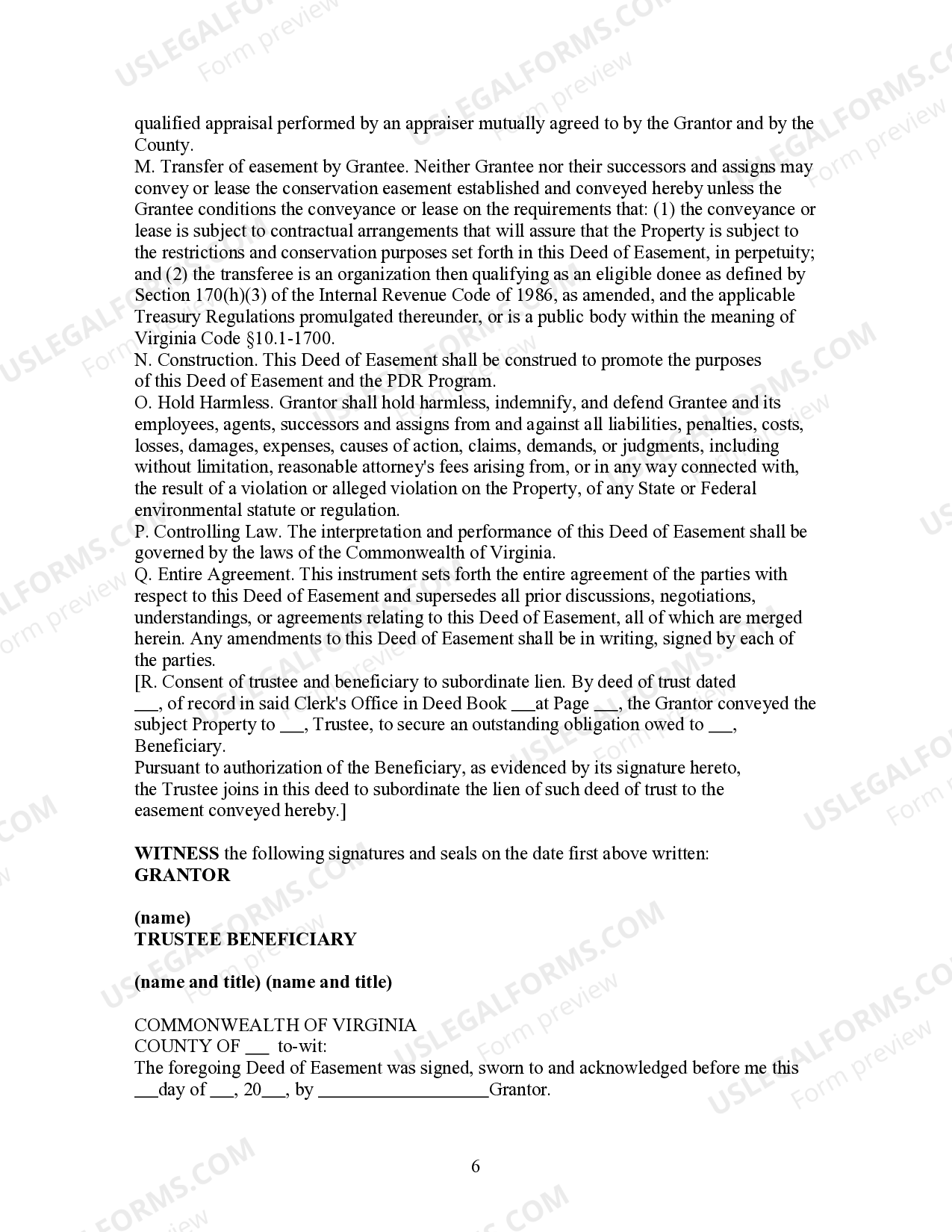 Virginia Easement By Necessity US Legal Forms