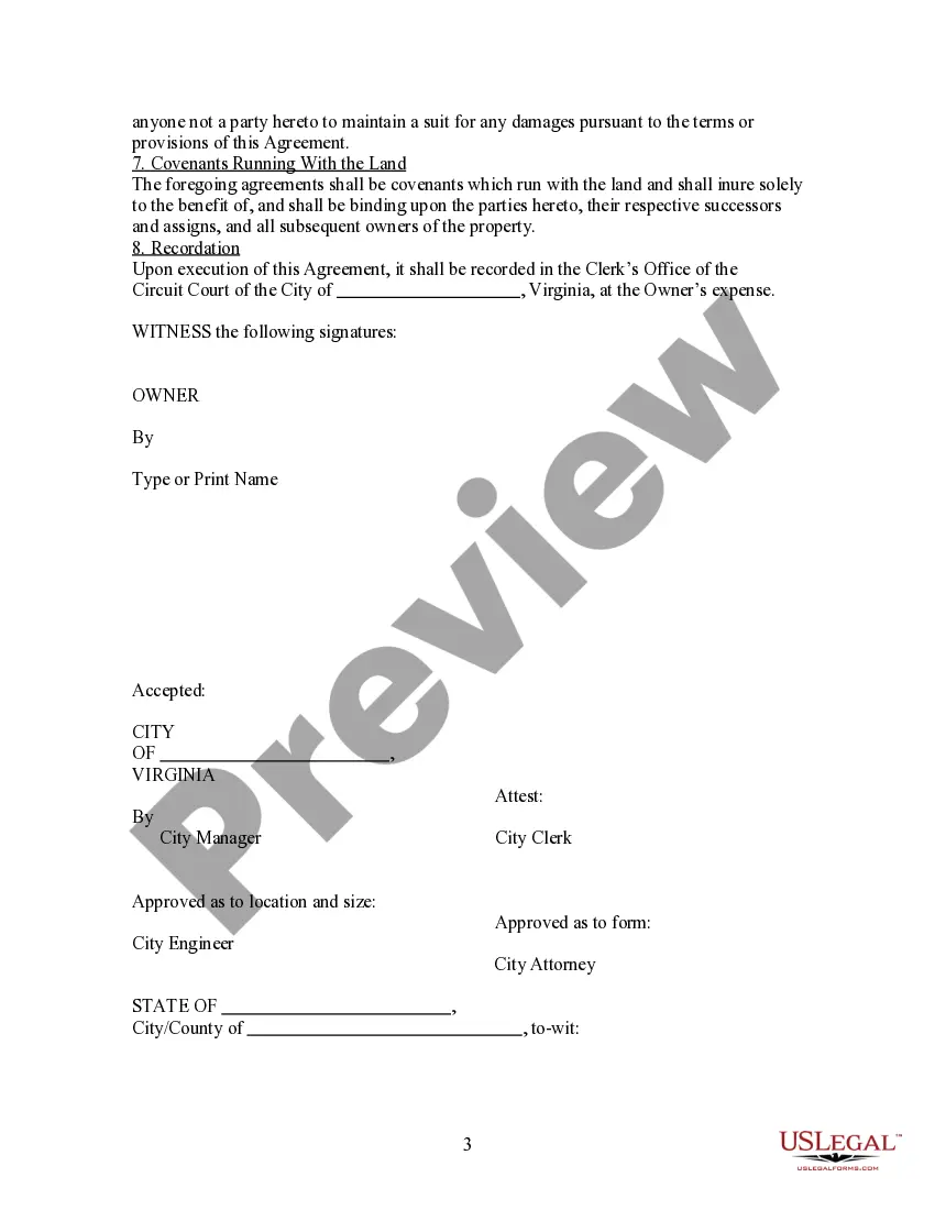 Preview Easement Agreement for Storm Water Drainage and Retention Pond