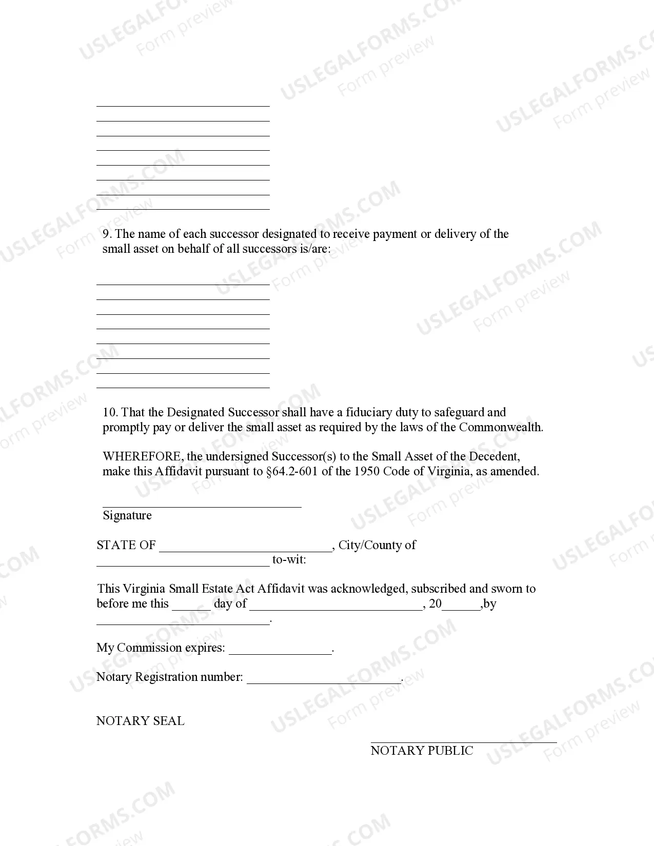 Preview Small Estate Heirship Affidavit for Estates Not More Than 50,000