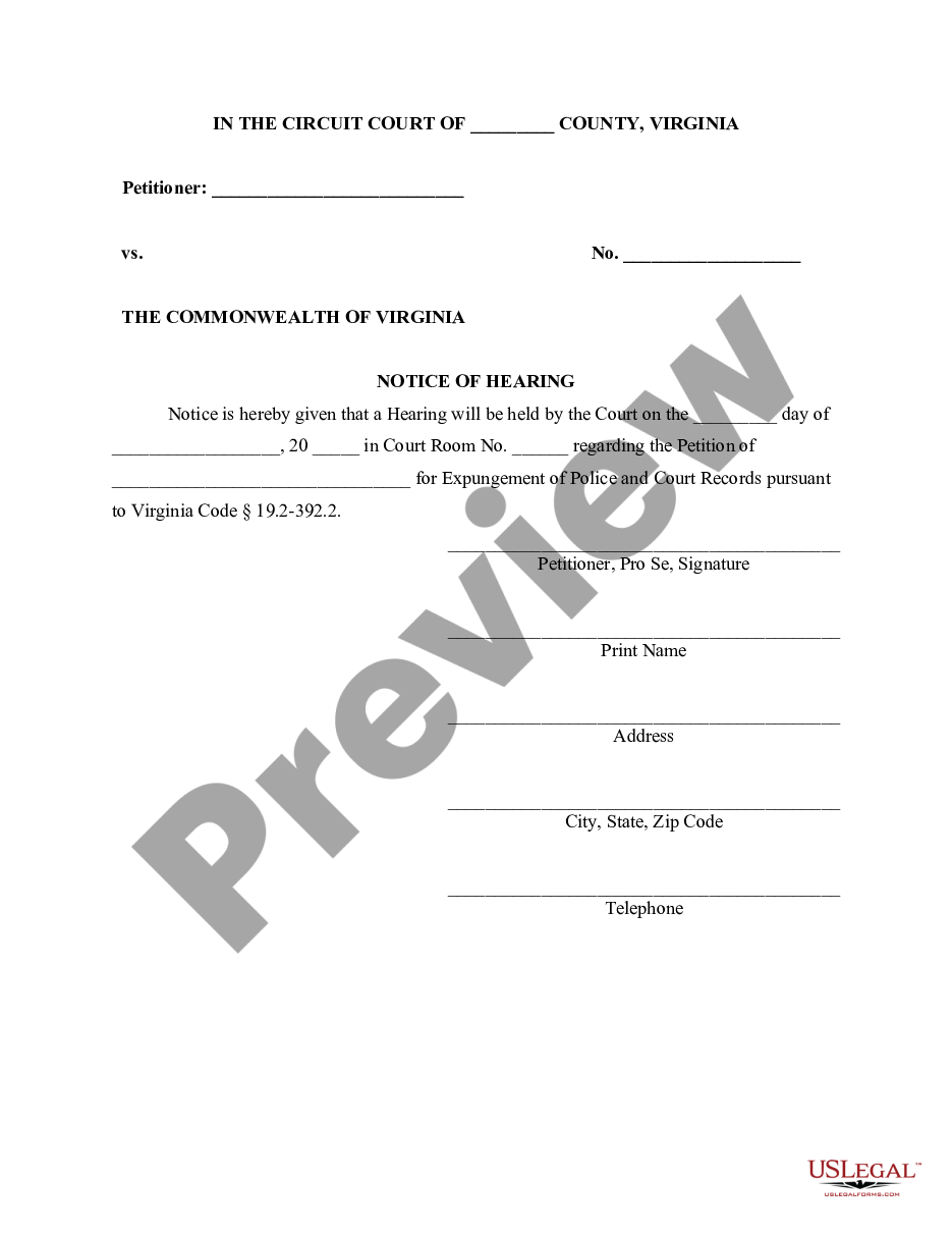 page 5 Virginia Expungement Package preview