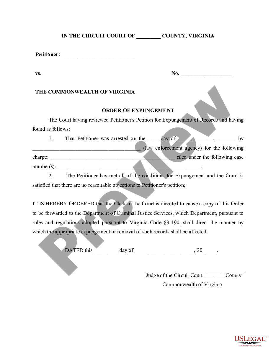 page 7 Virginia Expungement Package preview
