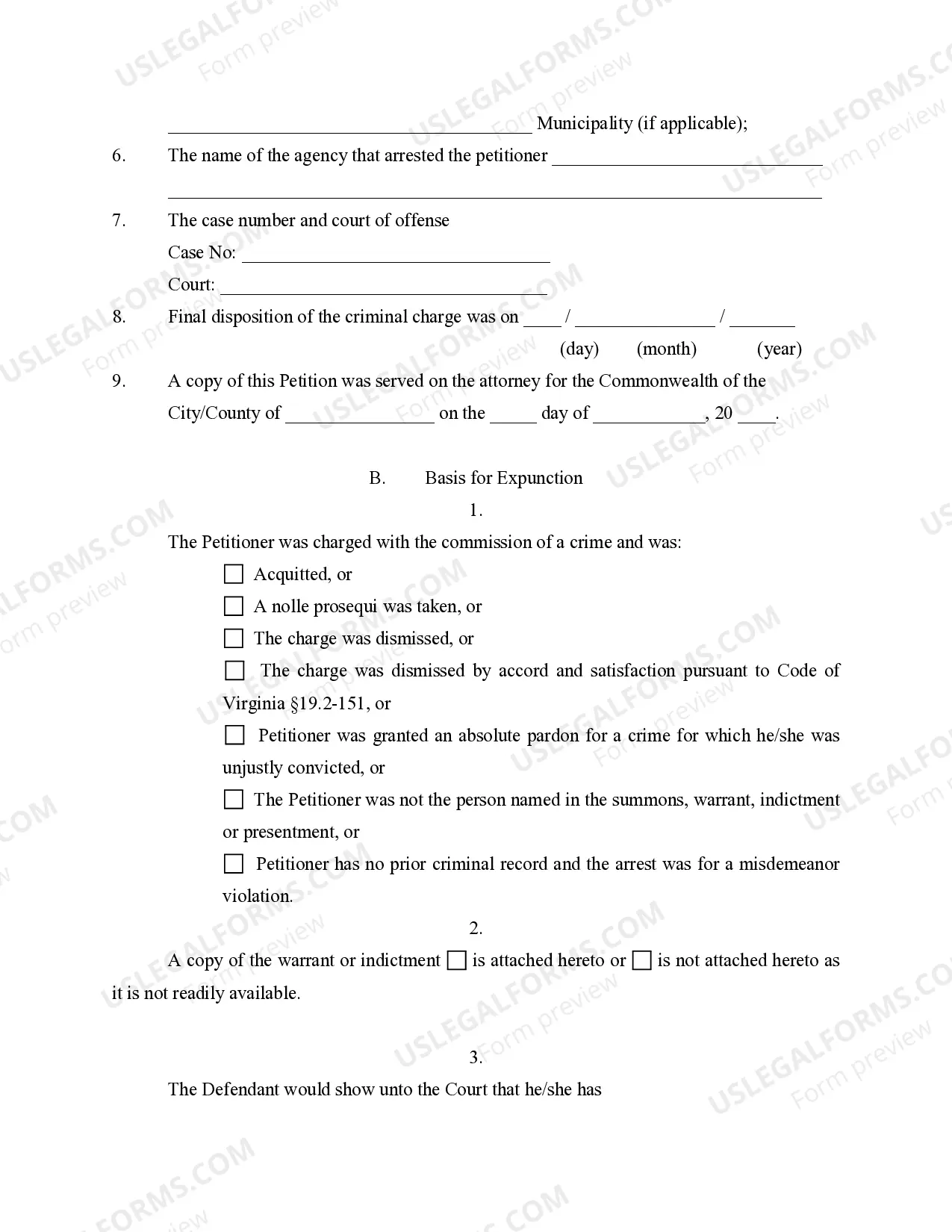 Preview Virginia Expungement Package