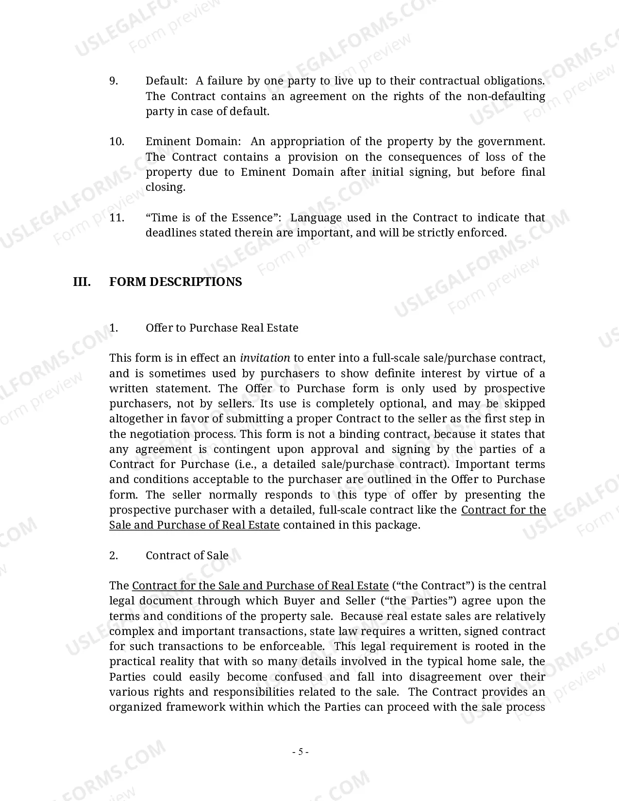 Preview Virginia Real Estate Home Sales Package with Offer to Purchase, Contract of Sale, Disclosure Statements and more for Residential House
