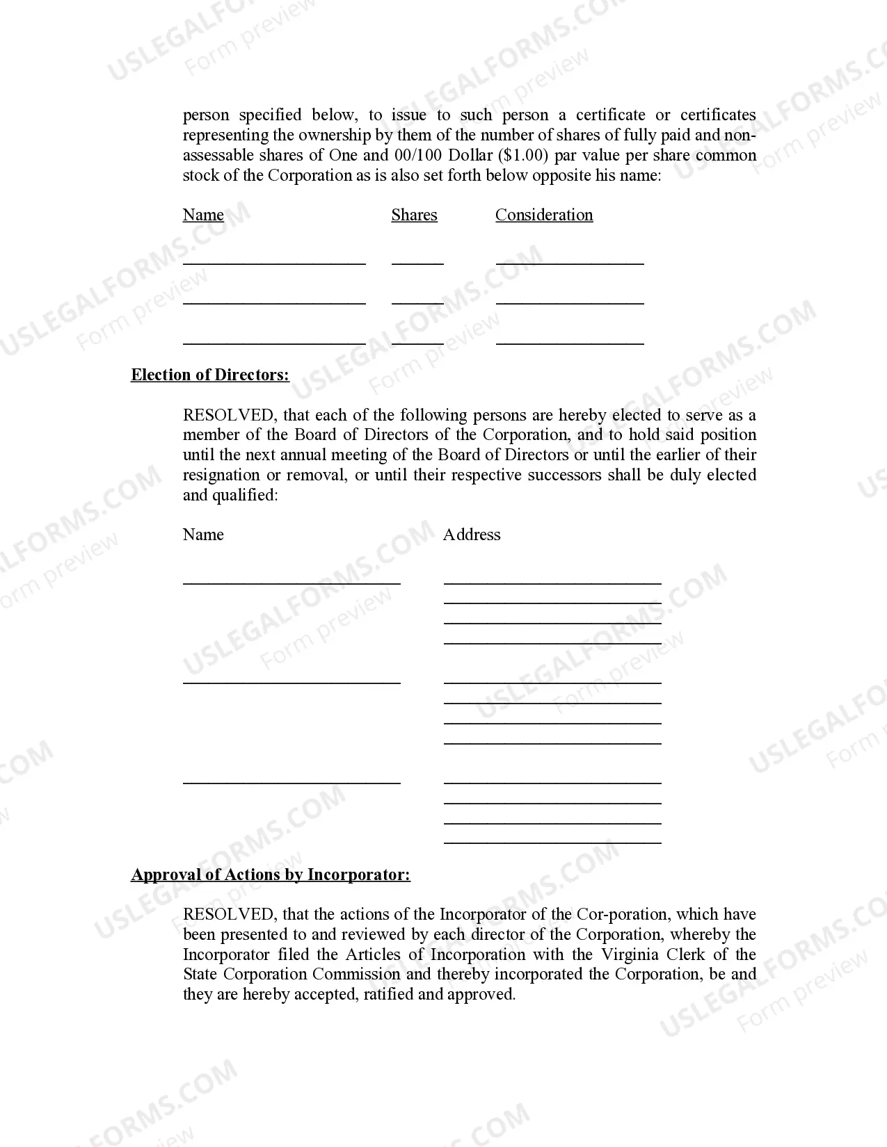 Preview Minutes for Organizational Meeting