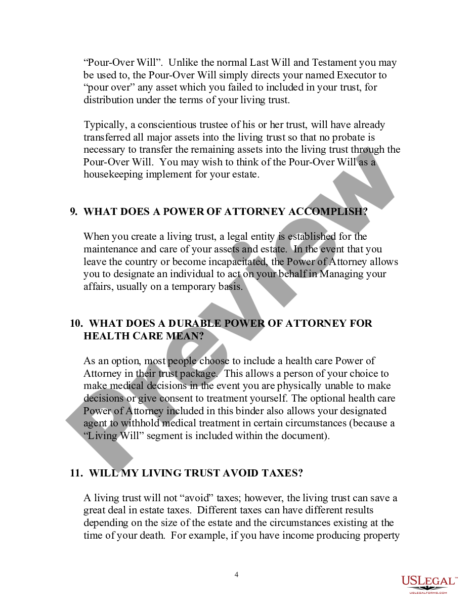 page 3 Basic Questions on the Revocable Living Trust preview