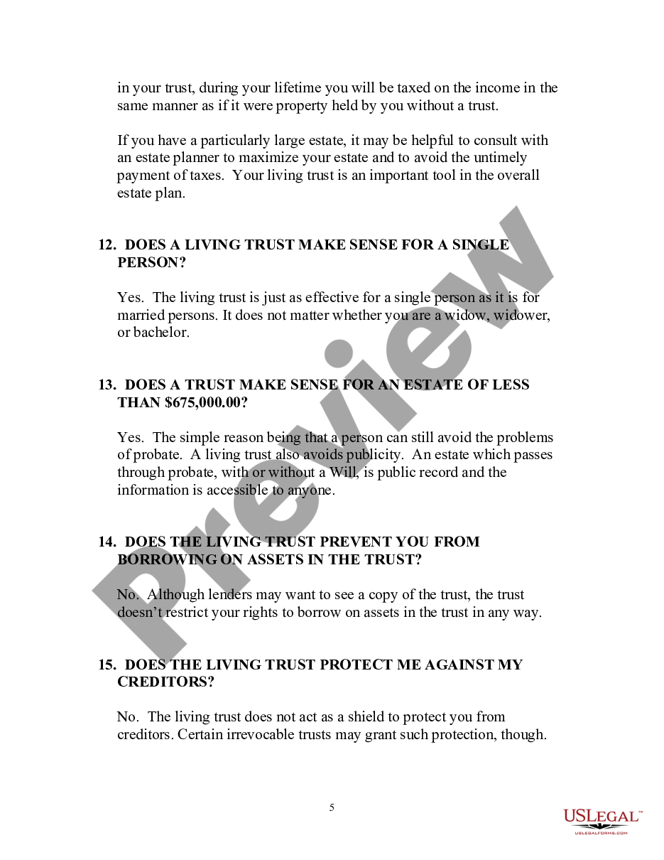page 4 Basic Questions on the Revocable Living Trust preview