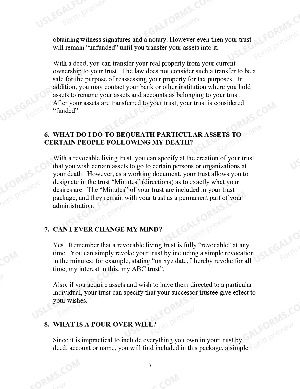 Preview Basic Questions on the Revocable Living Trust