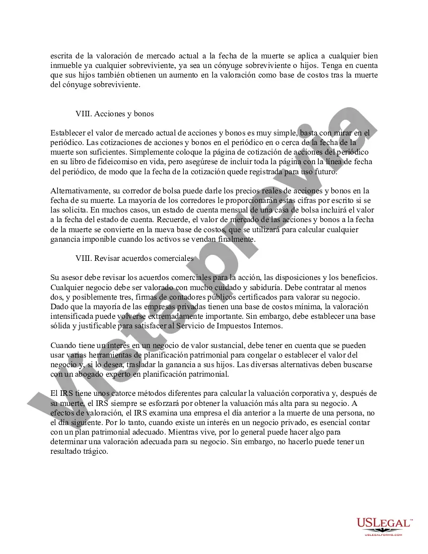 Preview Instrucciones para el Fideicomitente y el Fideicomisario para el Fideicomiso Revocable