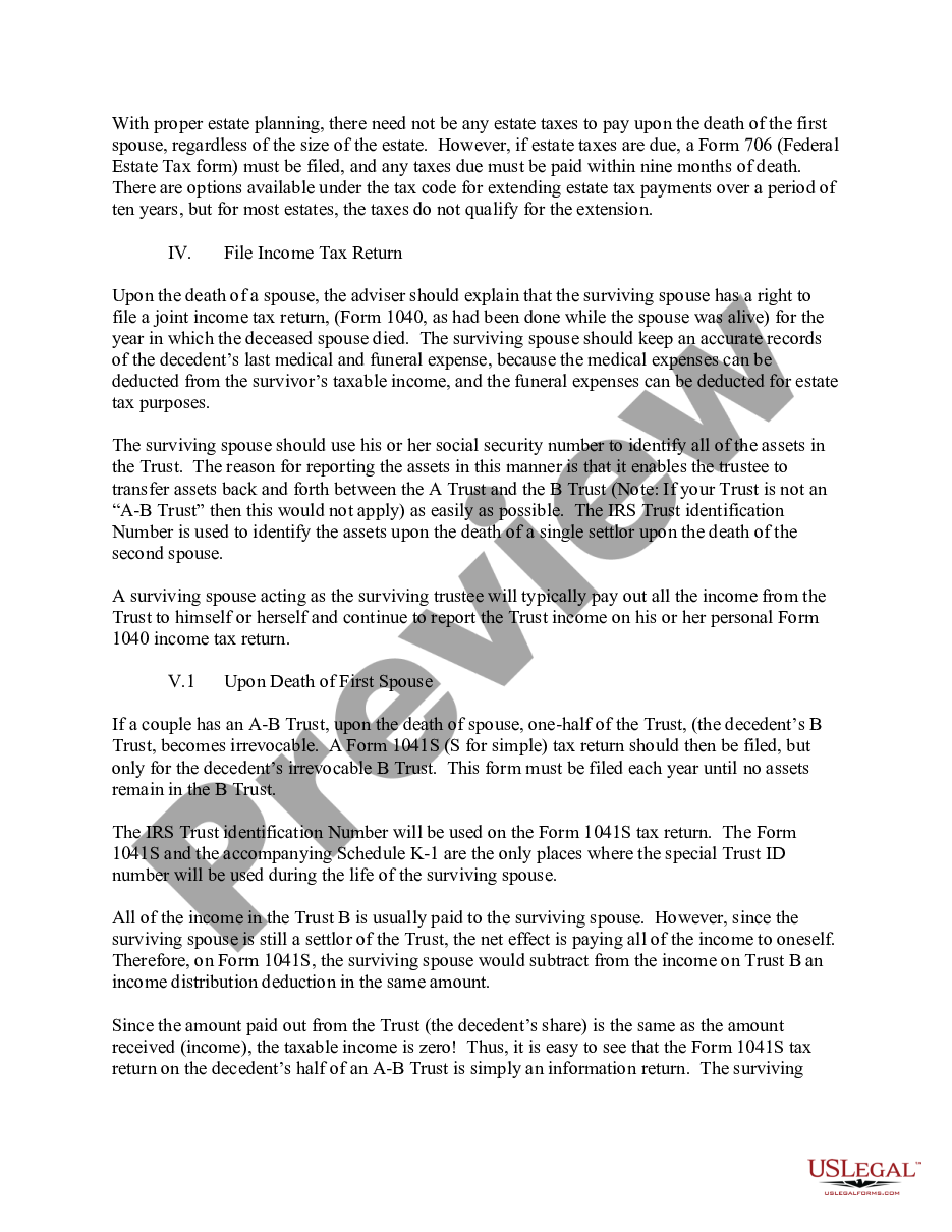 page 5 Settlor and Trustee Instructions for Revocable Trust preview
