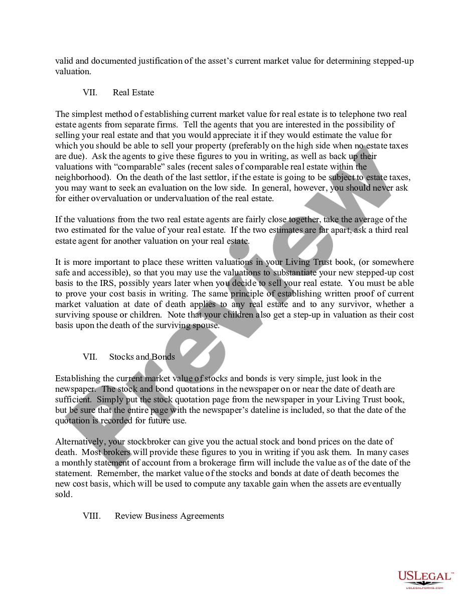 page 7 Settlor and Trustee Instructions for Revocable Trust preview