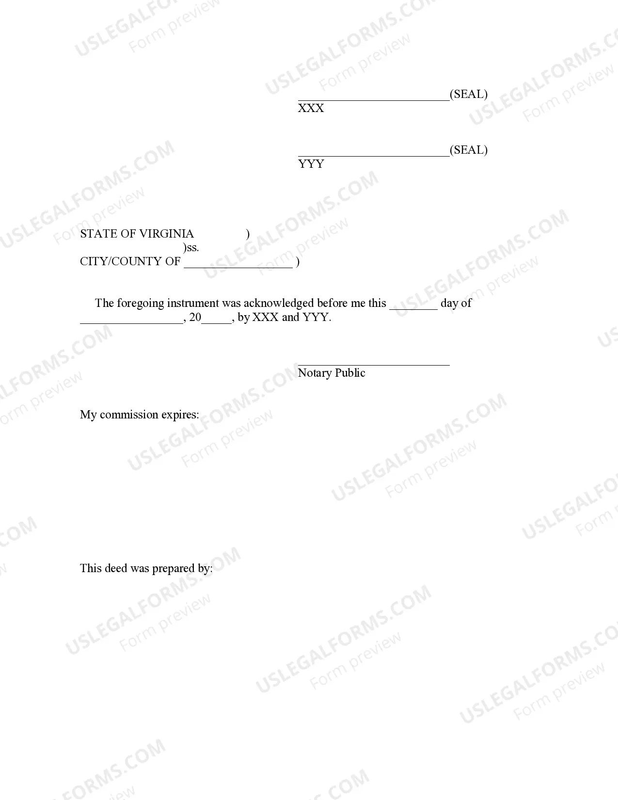 Preview Deed of Gift to Trust by Husband and Wife