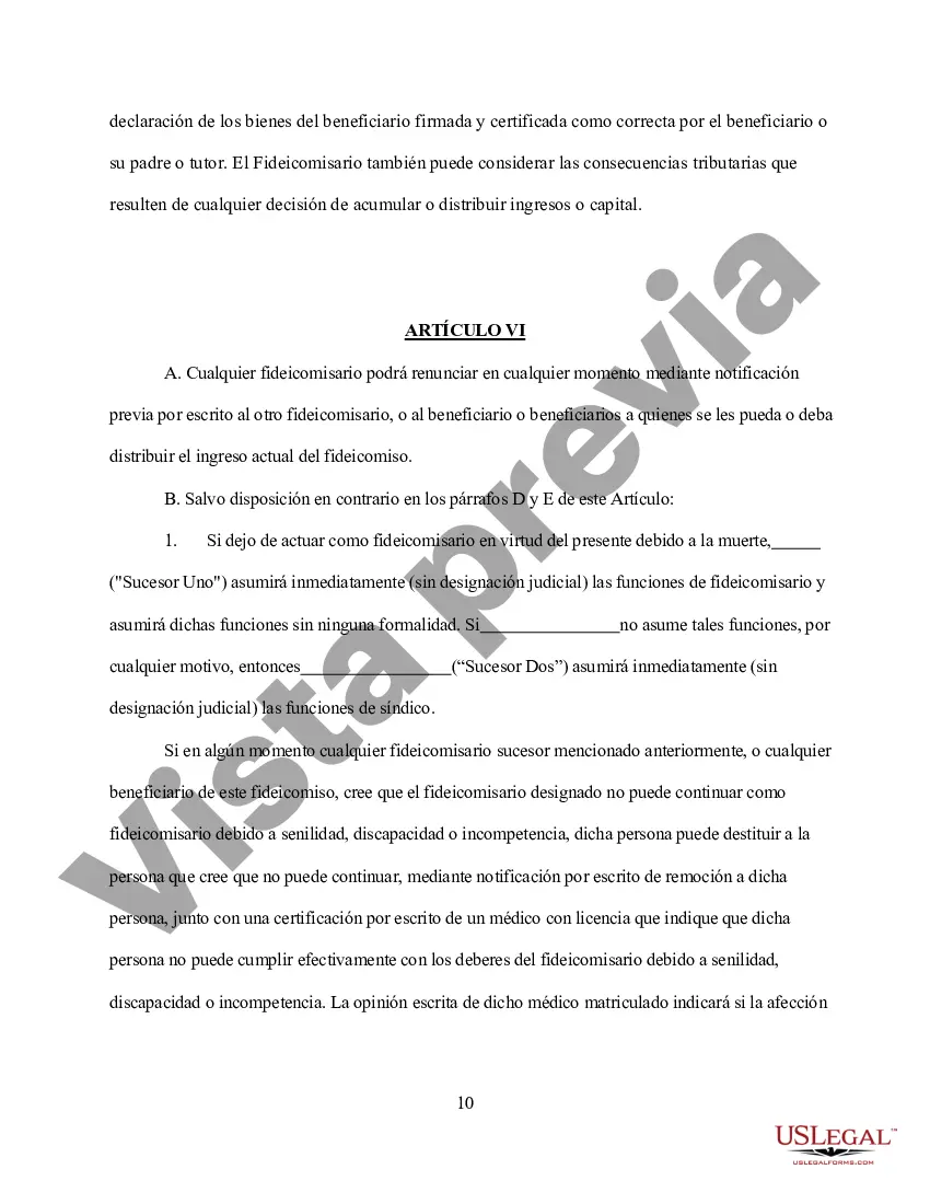 Preview Fideicomiso en Vida Revocable para Persona Soltera con Necesidades Especiales