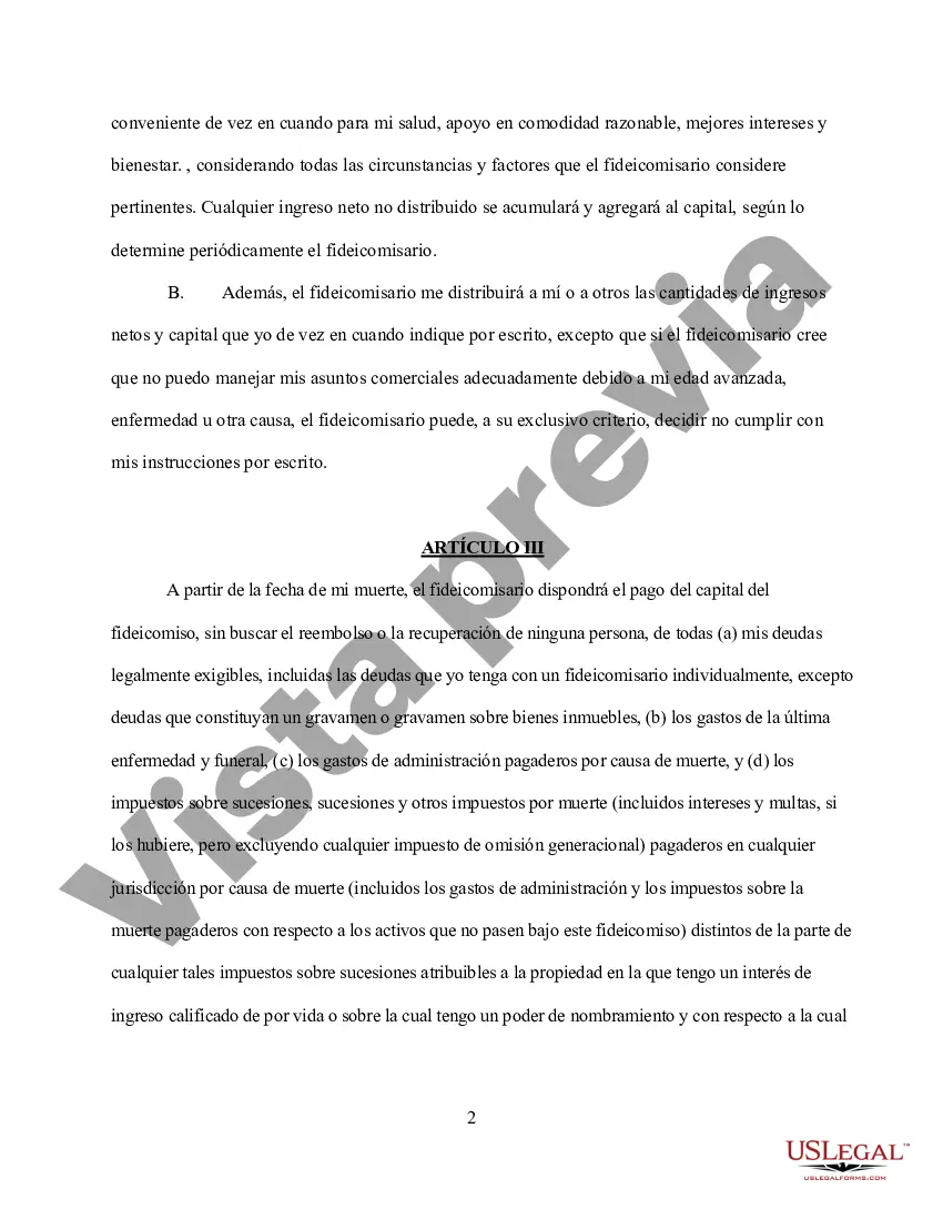 Preview Fideicomiso en Vida Revocable para Persona Soltera con Necesidades Especiales