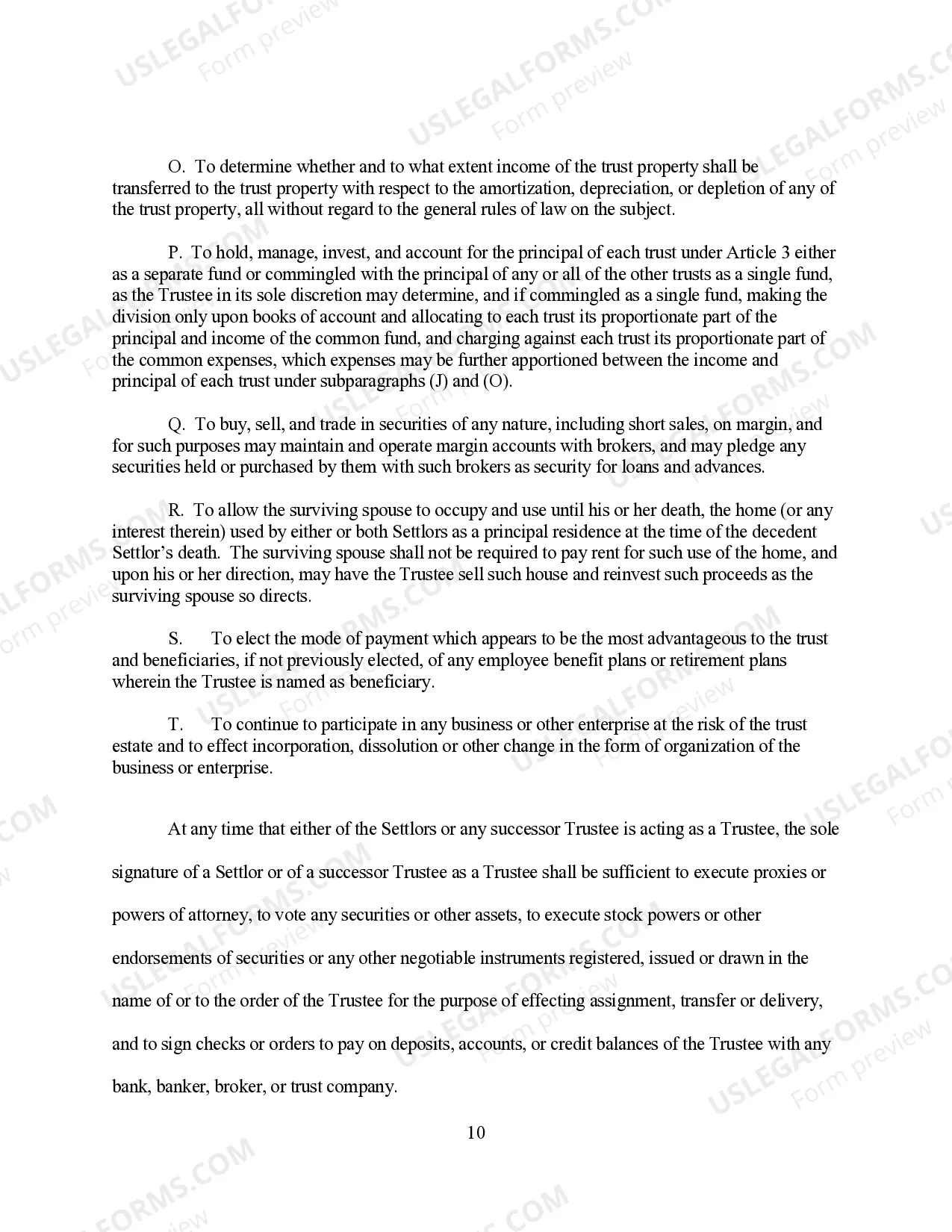 Preview Revocable Living Trust for Husband and Wife for 3 joint trustees