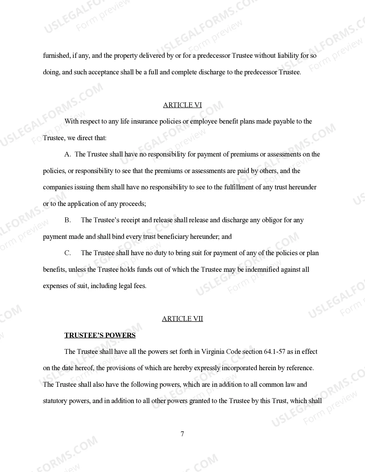 Preview Revocable Living Trust for Husband and Wife for 3 joint trustees