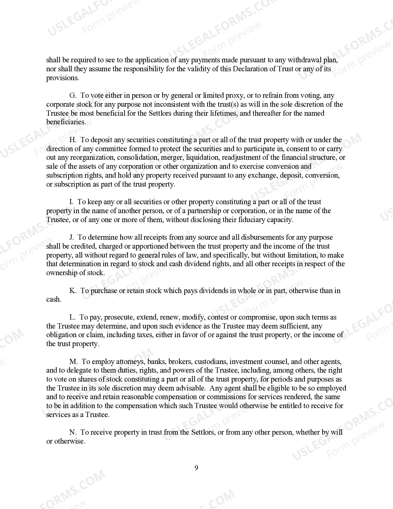 Preview Revocable Living Trust for Husband and Wife for 3 joint trustees