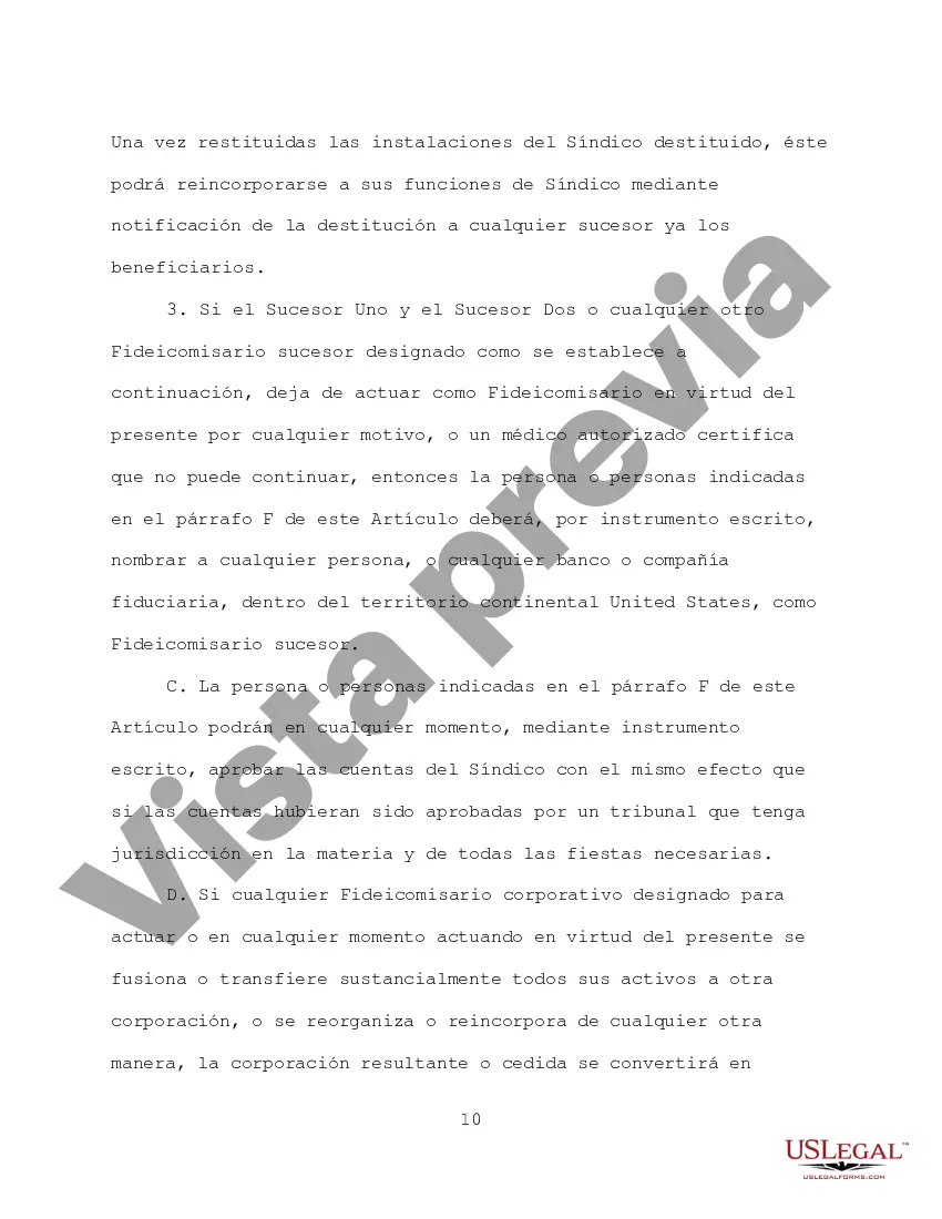 Preview Fideicomiso en Vida Revocable para Esposo y Esposa con Hijos Separados
