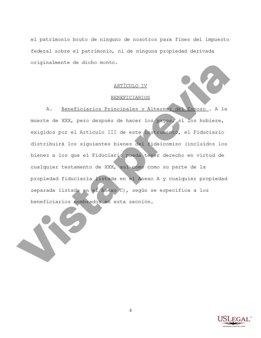 Preview Fideicomiso en Vida Revocable para Esposo y Esposa con Hijos Separados
