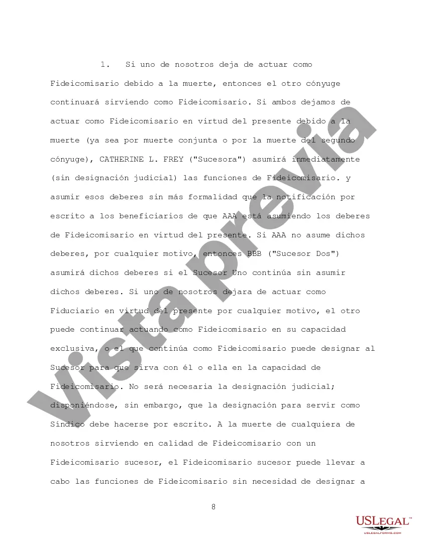 Preview Fideicomiso en Vida Revocable para Esposo y Esposa con Hijos Separados