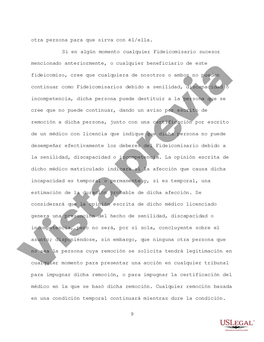 Preview Fideicomiso en Vida Revocable para Esposo y Esposa con Hijos Separados