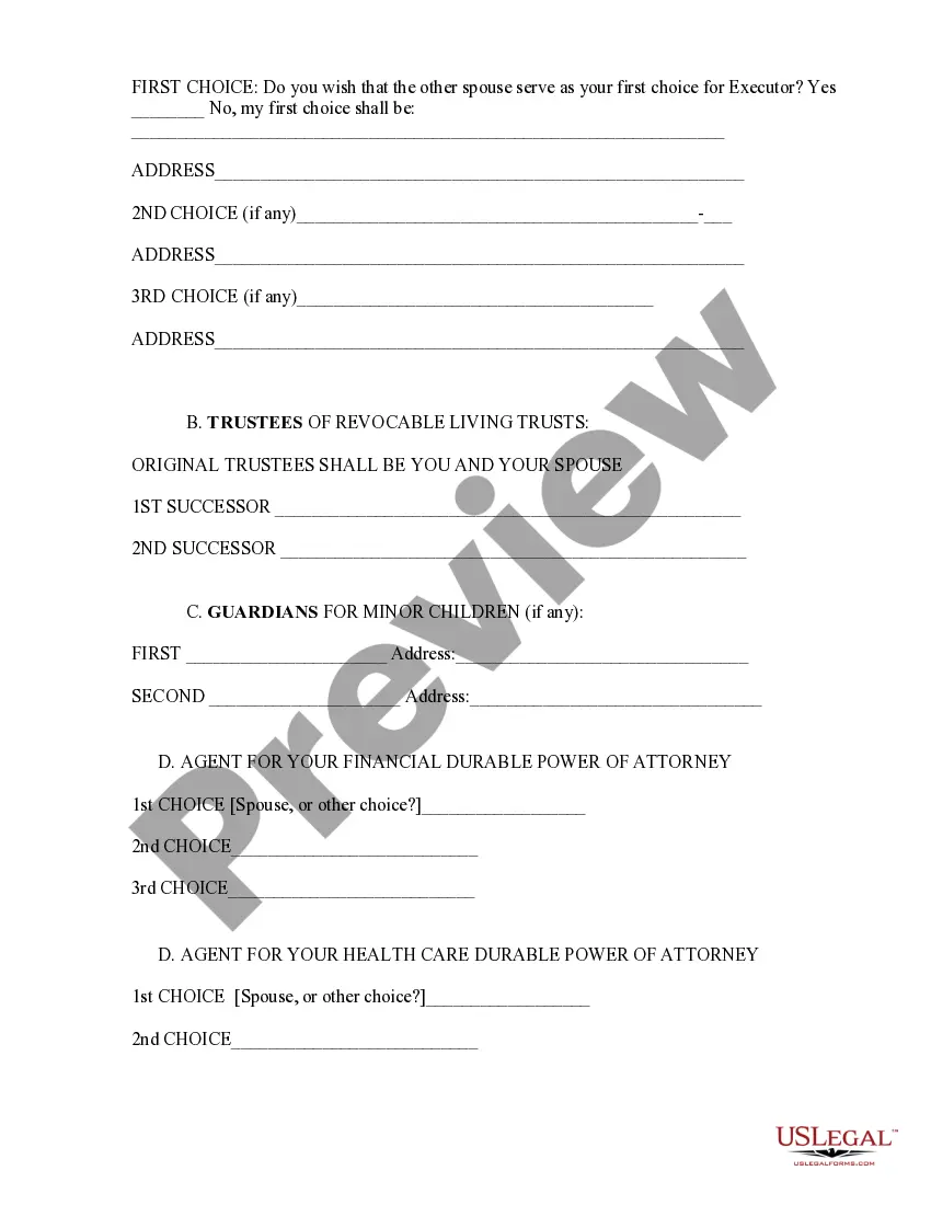 Preview Trust Questionnaire