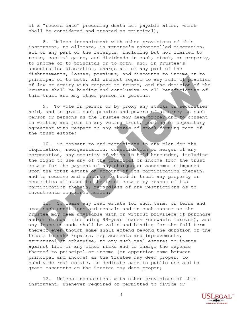 Preview Irrevocable Educational Trust Agreement