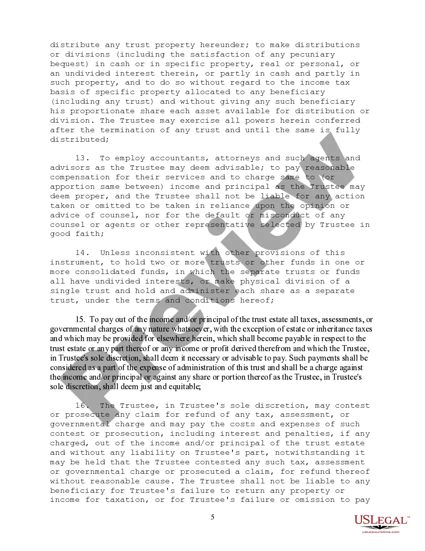 Preview Irrevocable Educational Trust Agreement